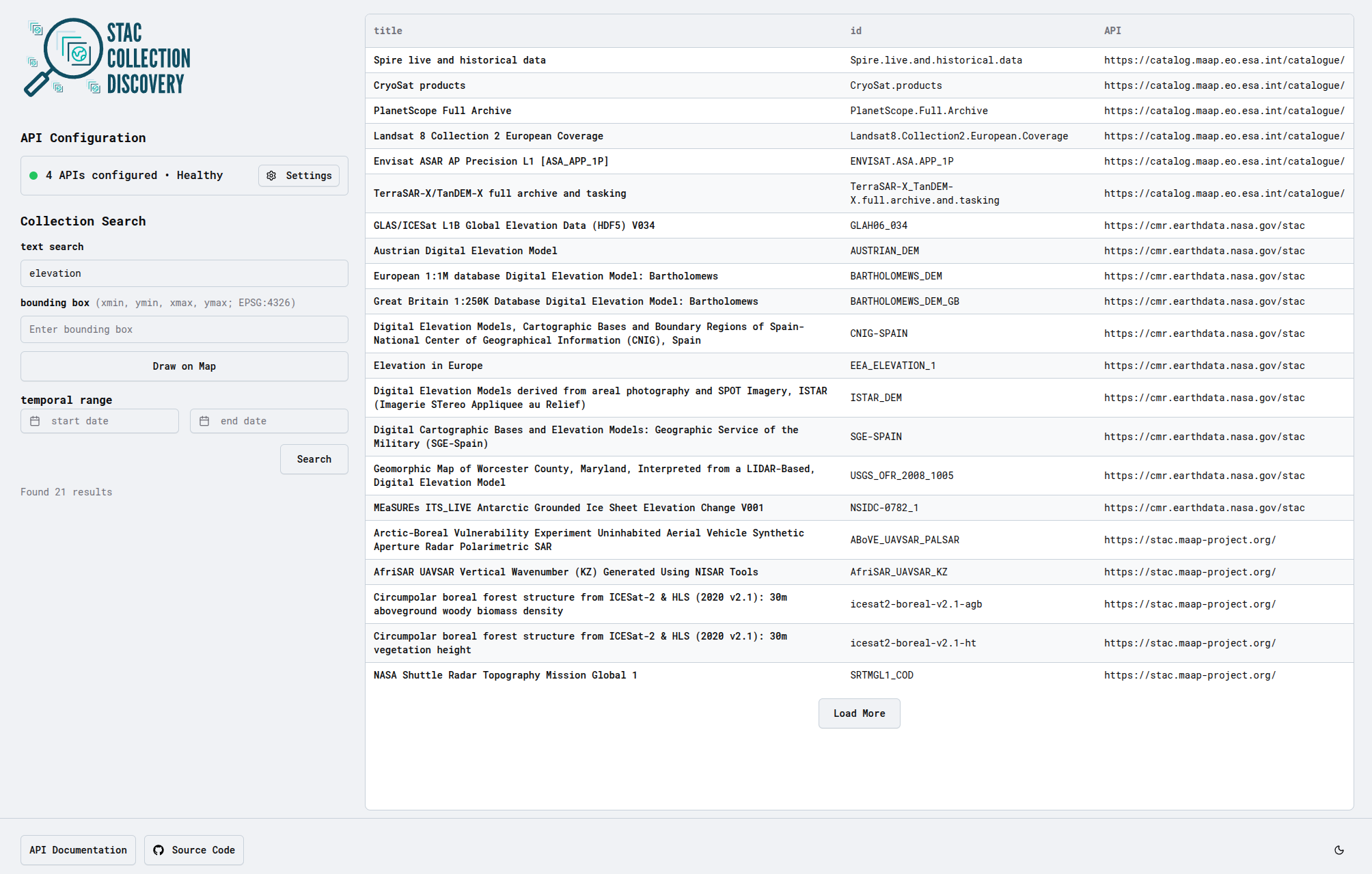 Federated Collection Discovery application