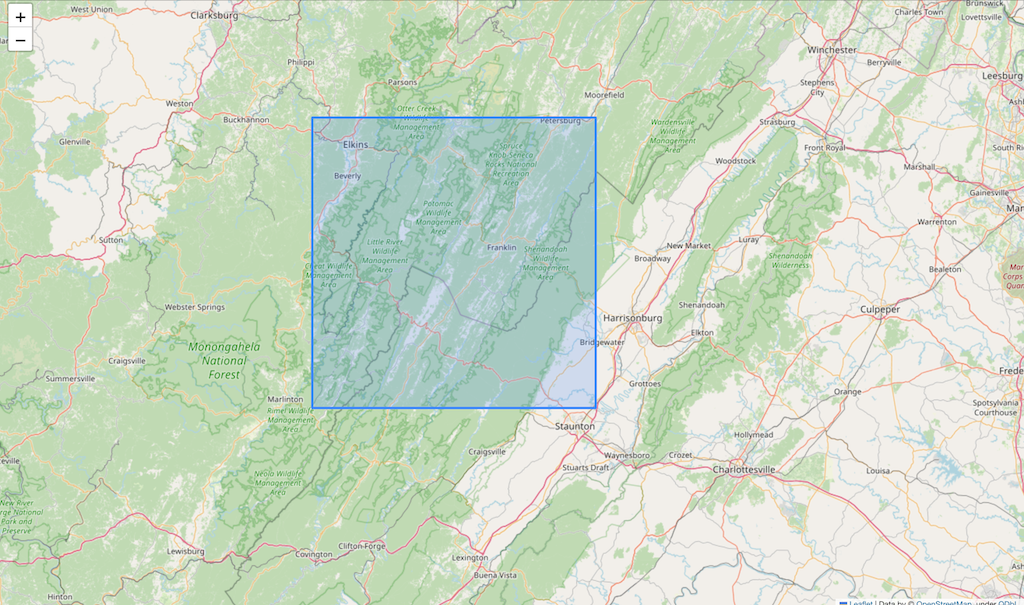 Example folium map-output with polygon