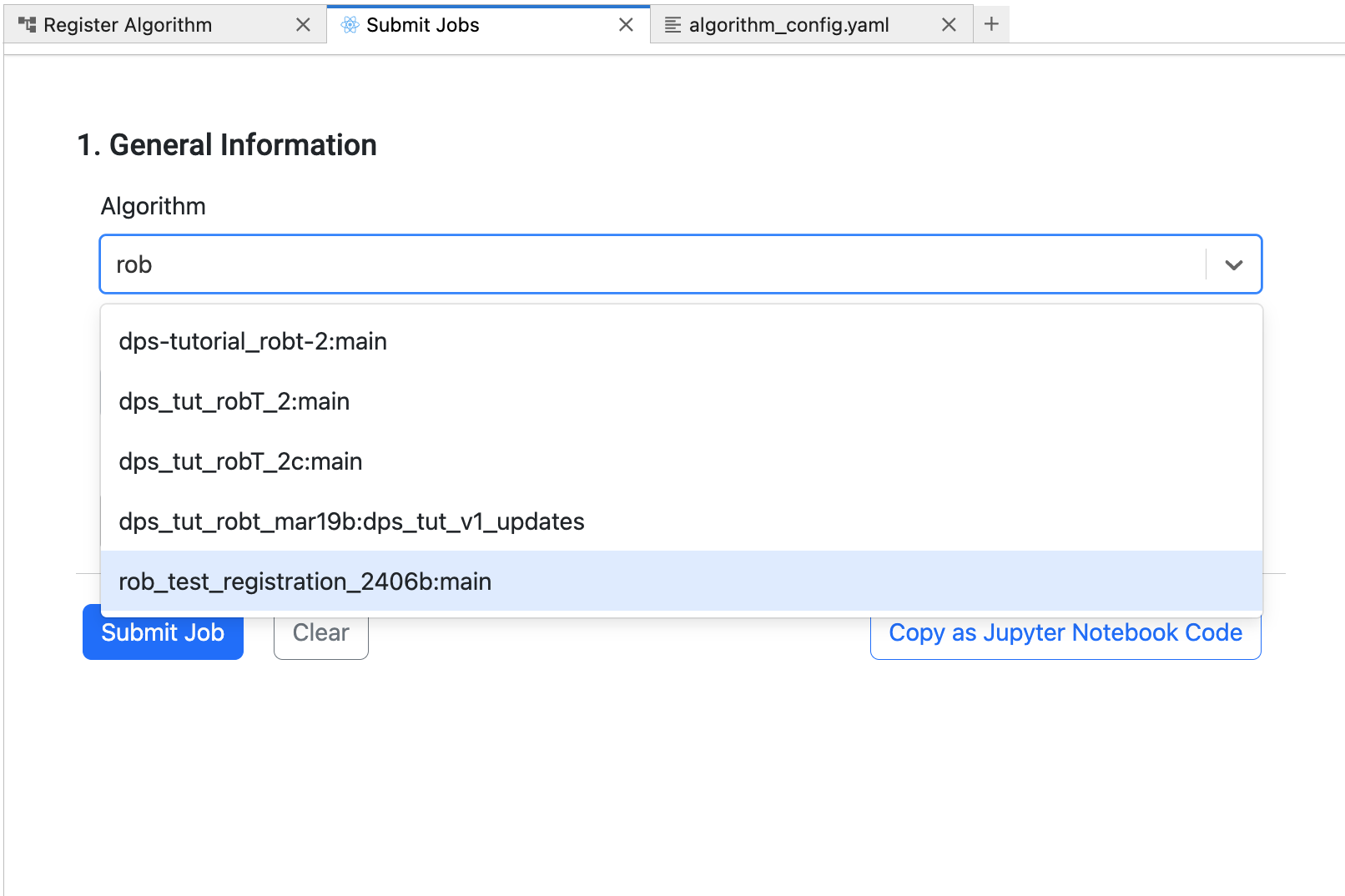 Jobs UI with new Algorithm