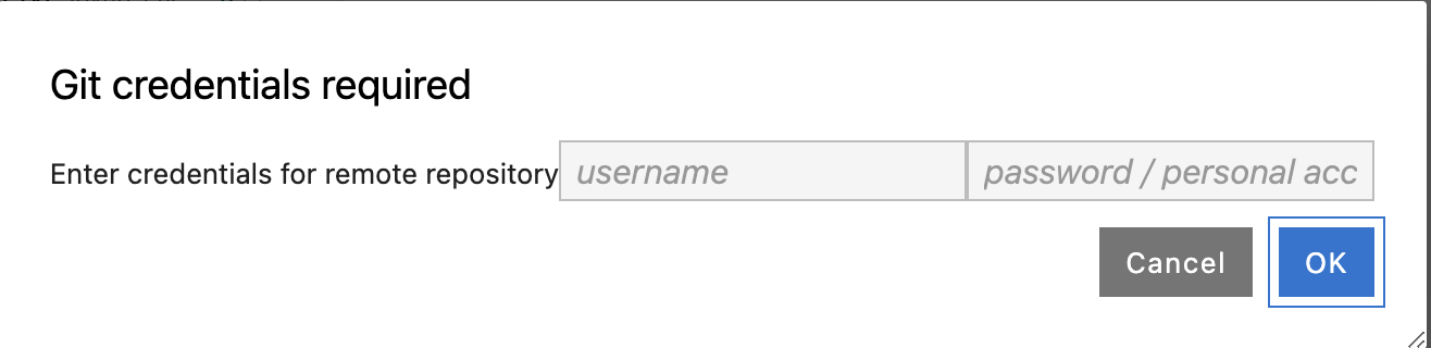 update project git login