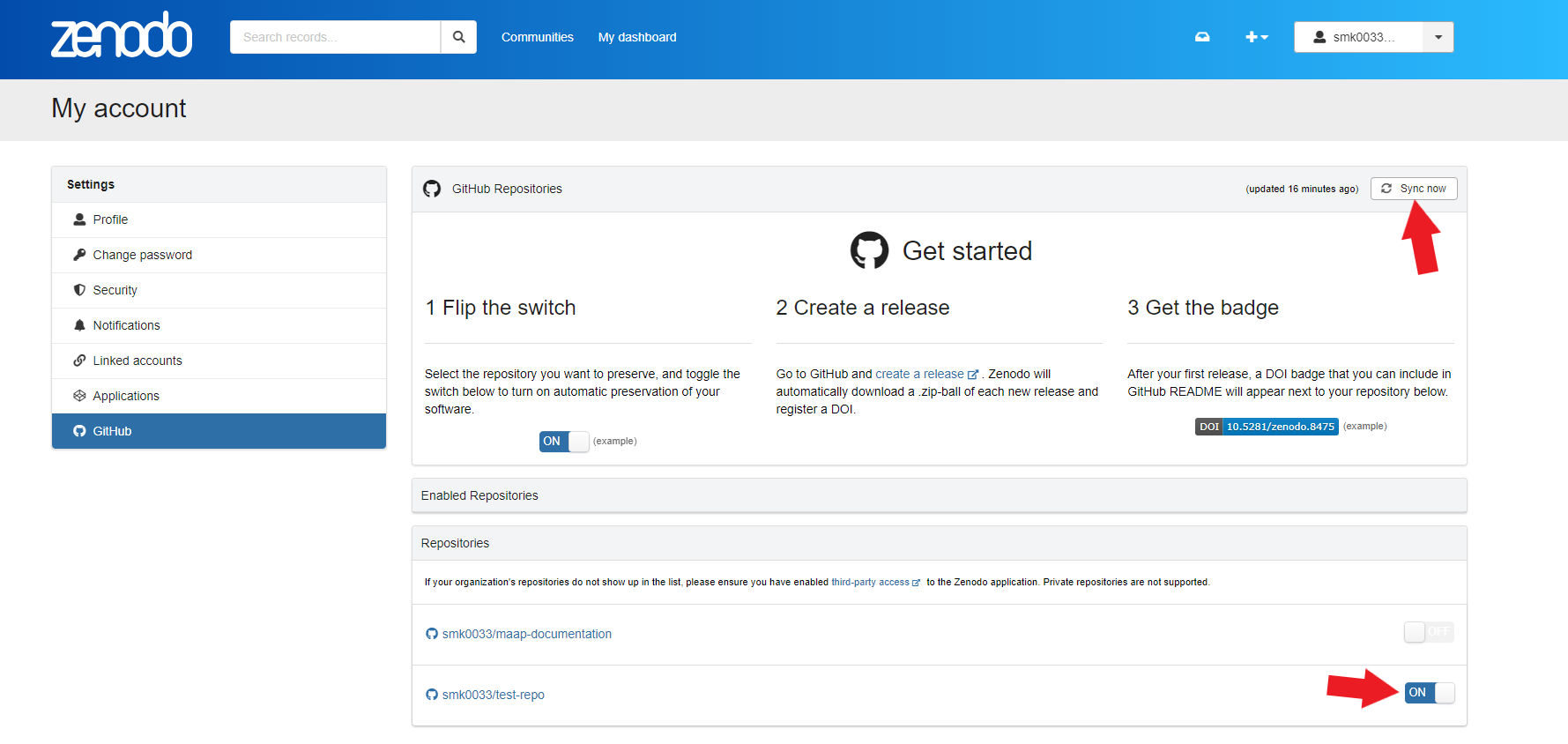Zenodo Github