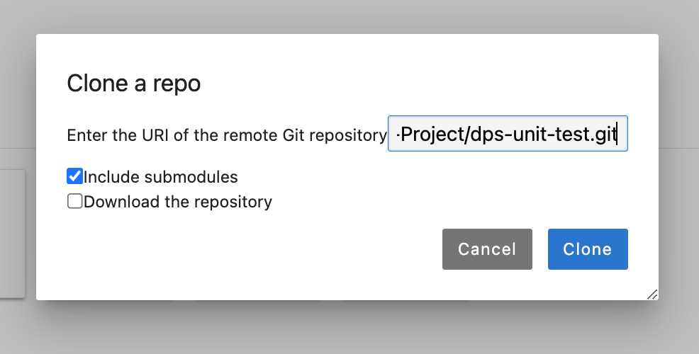 Paste .git link