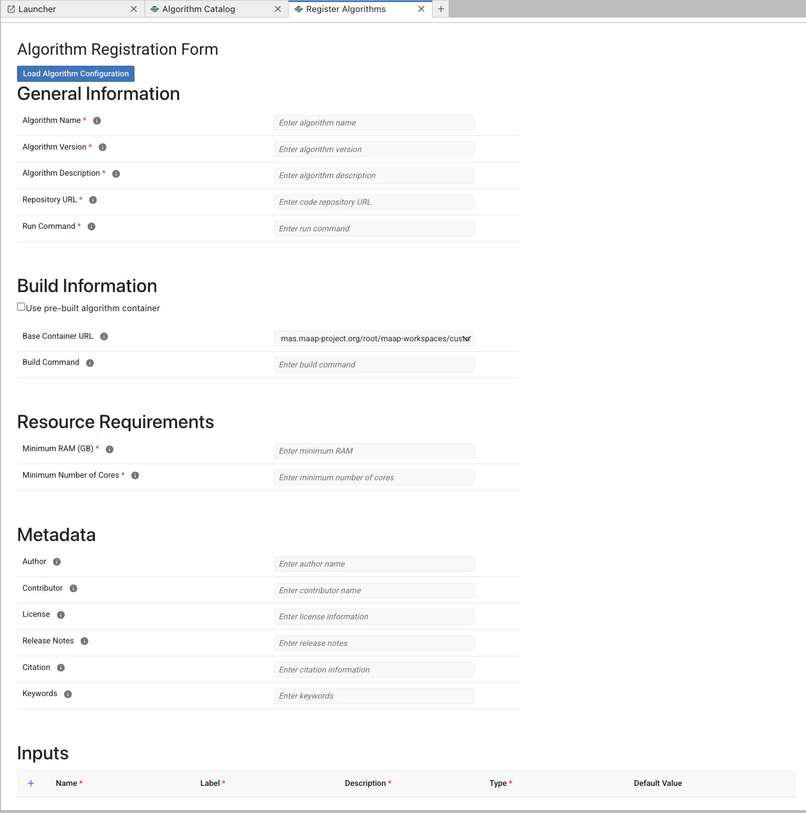 Register Algorithm form