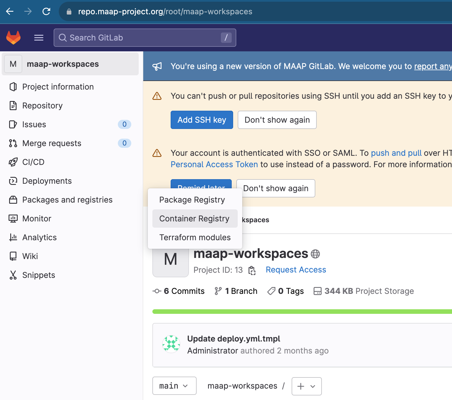 Container registry