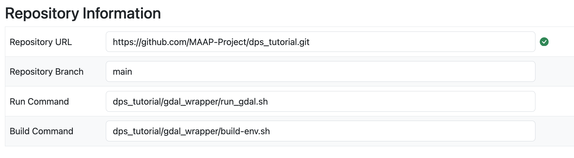 Code repo information