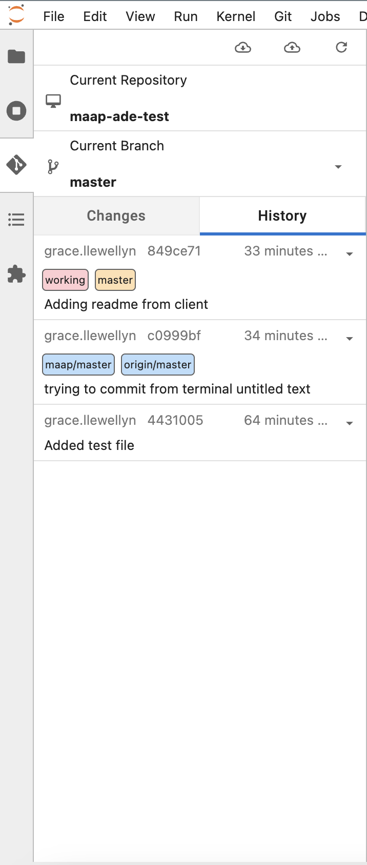 update project history
